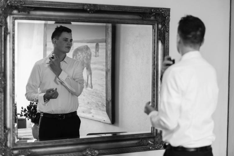 Mikayla and Etienne Red Ivory Wedding Black and White Photos-22